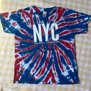 Kids Colortone Red White and Blue Tie Dye Tee Shirt